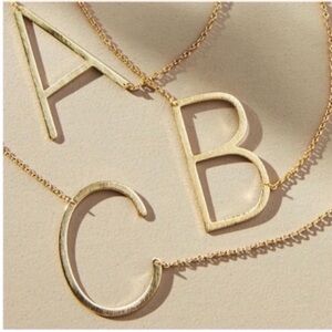 New! Gold Monogram Initial Letter Necklace NWOT